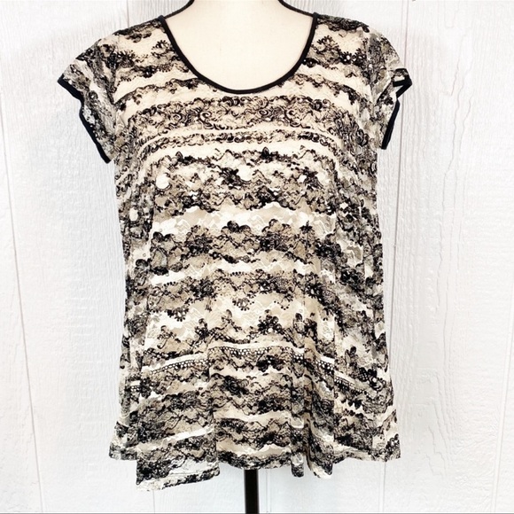 Jessica Simpson Black and White Lace Blouse - Picture 14 of 14